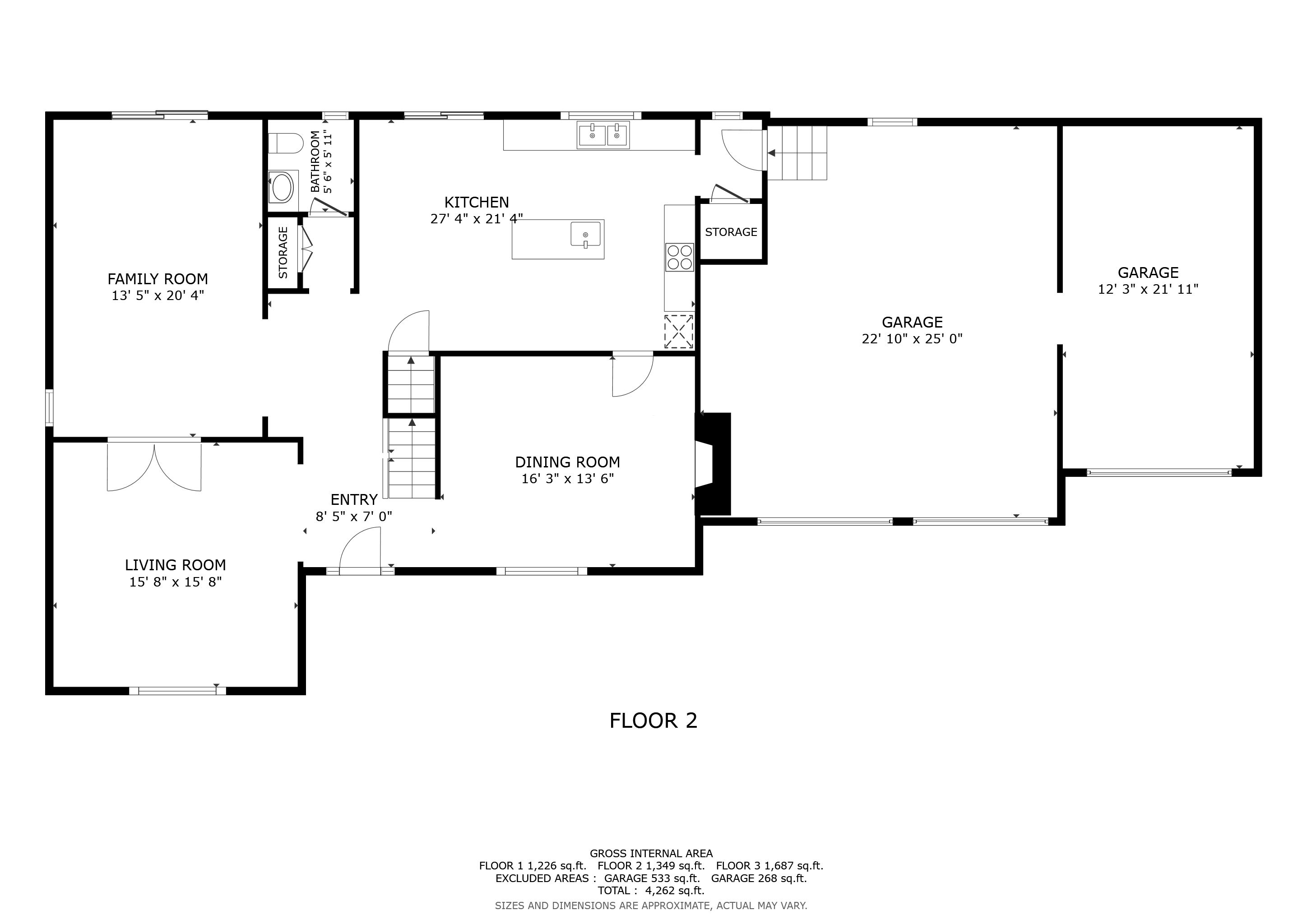 Main level floor plan for 19 Forest Street
