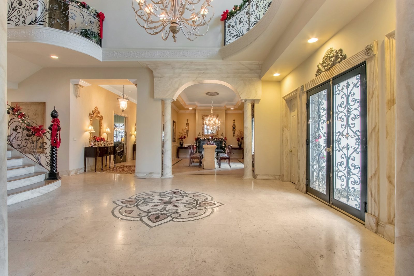 The marble grand hall at 28 Buckingham Road, Alpine