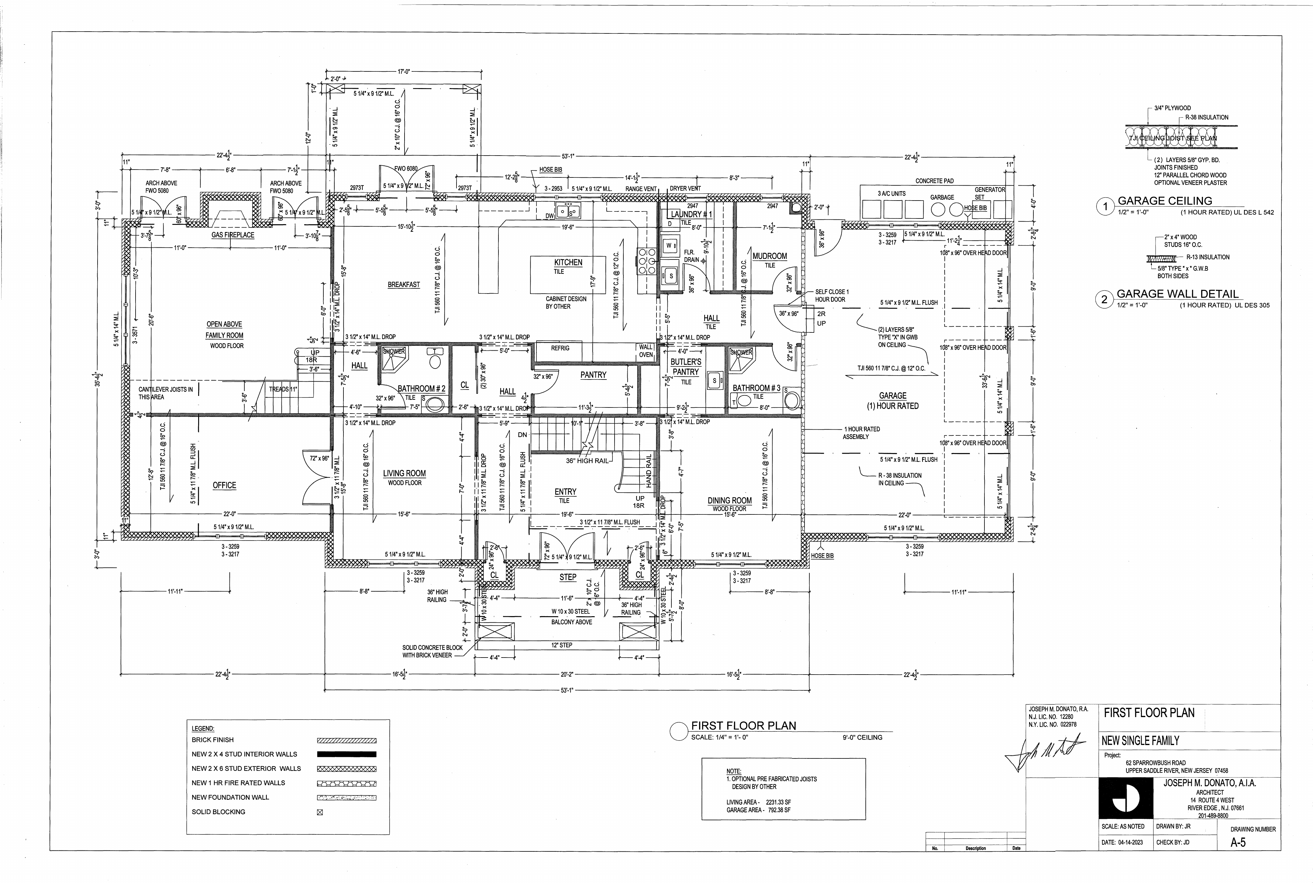 First-floor architectural plan for 62 Sparrowbush Road