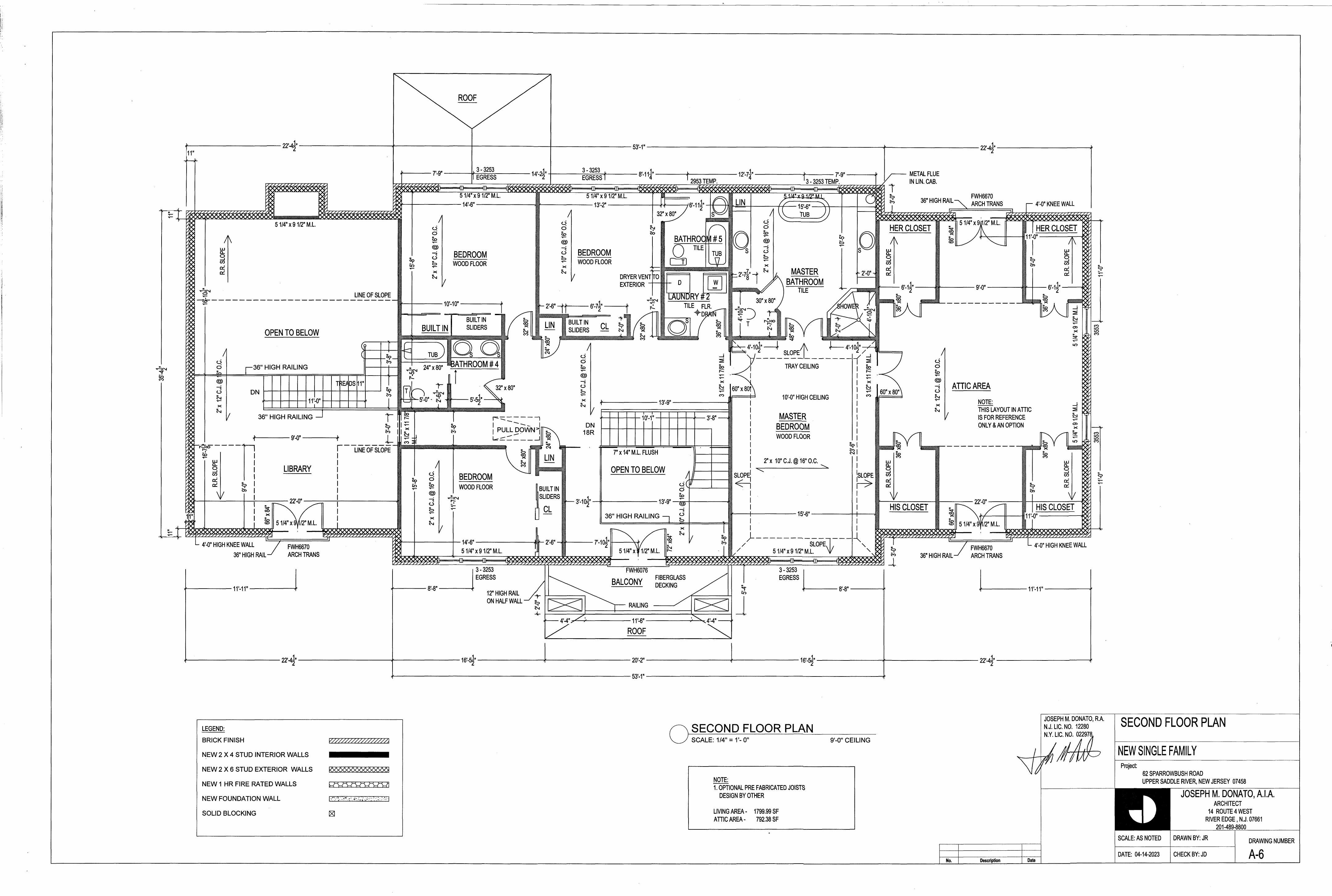 Second-floor architectural plan for 62 Sparrowbush Road