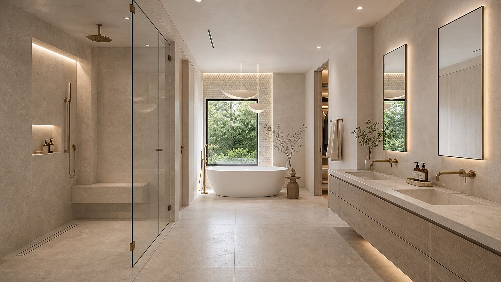 Rendering of the Lionshead Ranch primary bath